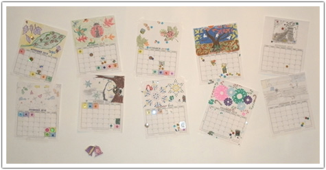 Decorated Calendars on display