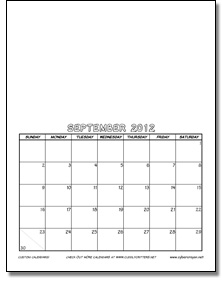 2012 Calendar Customize on Cybercrayon Net   Custom Calendars    September 2012