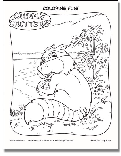 Preview of Coloring Fun! - Cuddly Critters™ own Rascal Raccoon