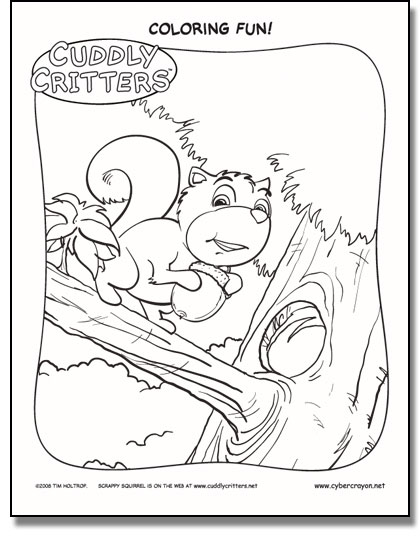 Preview of Coloring Fun! - Cuddly Critters™ own Scrappy Squirrel