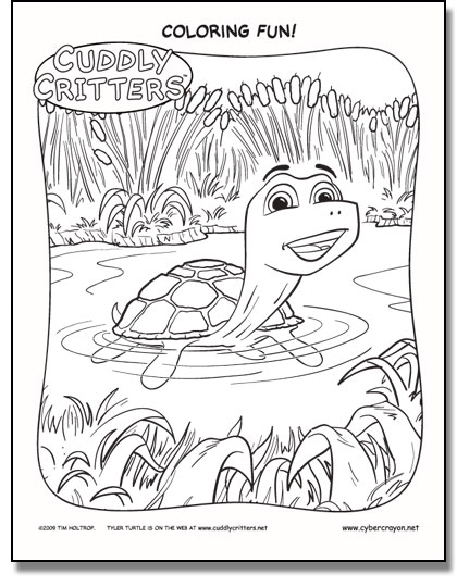 Preview of Coloring Fun! - Cuddly Critters™ own Tyler Turtle