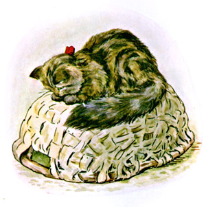 Illustration from the classic children's story The Tale Of Benjamin Bunny, by Beatrix Potter