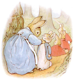 Illustration from the classic children's story The Tale Of Peter Rabbit, by Beatrix Potter