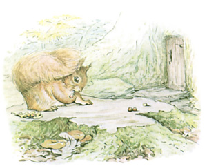 Illustration from the classic children's story The Tale Of Squirrel Nutkin, by Beatrix Potter