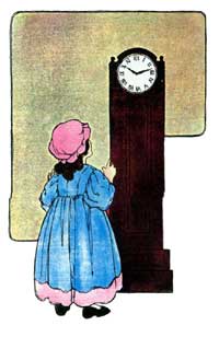 Illustration for the nursery rhyme, The Clock, by Blanche Fisher Wright - from The Real Mother Goose