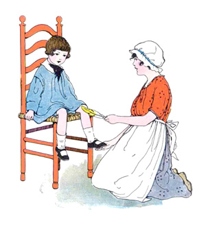 Illustration for the nursery rhyme, A Sure Test, by Blanche Fisher Wright - from The Real Mother Goose